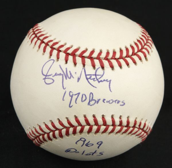 1969-70 Jerry McNertney Milwaukee Brewerws Single Signed OAL (Brown) Baseball - JSA 