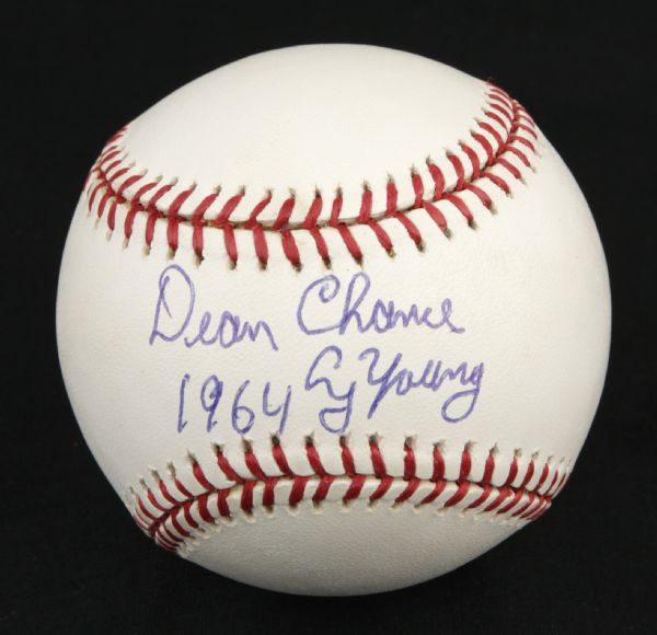 1964 Dean Chance (Cy Young Winner) Los Angeles Angels Signed OAL Budig Baseball - JSA