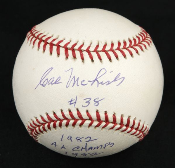 1982 Cal McLish Milwaukee Brewers OAL Budig Signed Baseball - JSA