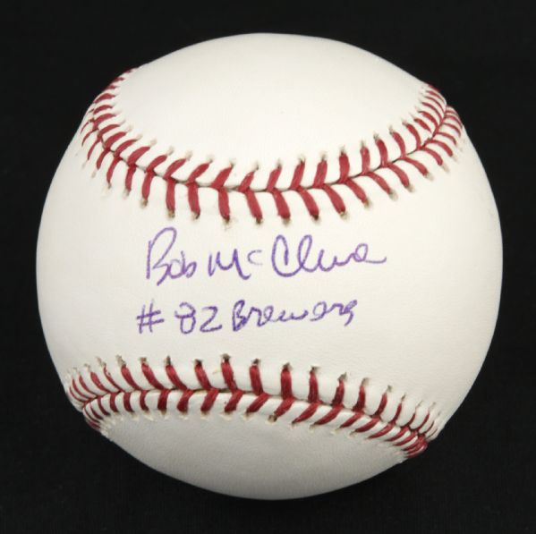 1982 Bob McClure Milwaukee Brewers Signed OML Selig Baseball - JSA
