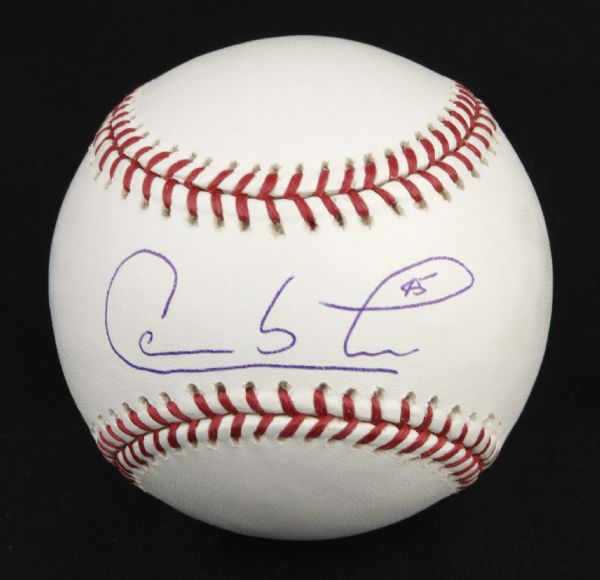 2000s Carlos Lee Milwaukee Brewers Single Signed OML (Selig) Baseball - MLB Hologram 