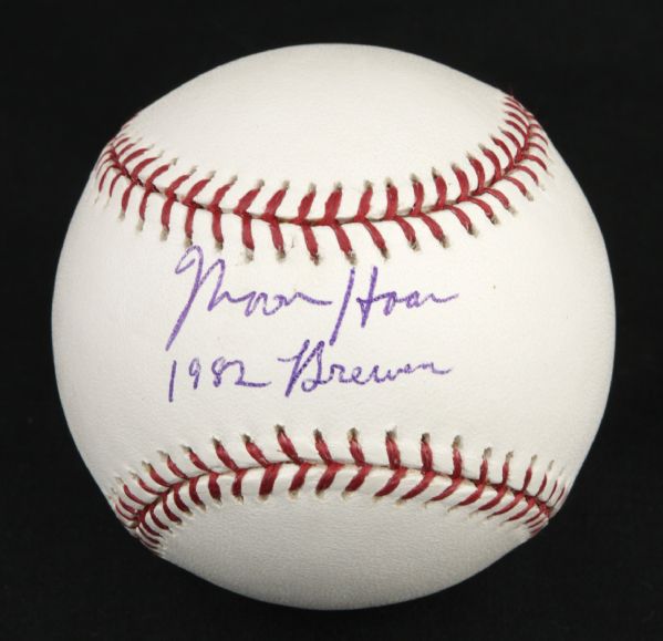 1982 Moose Haas Milwaukee Brewers Signed OML Selig Baseball - JSA