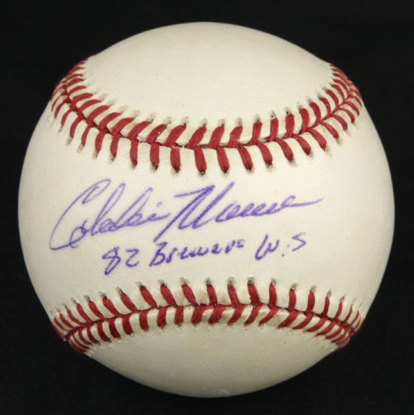 1982 Charlie Moore Milwaukee Brewers Signed OAL Budig Baseball - JSA
