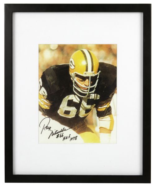 1990s Ray Nitschke Green Bay Packers Signed 8" x 10" Photo Display  - JSA