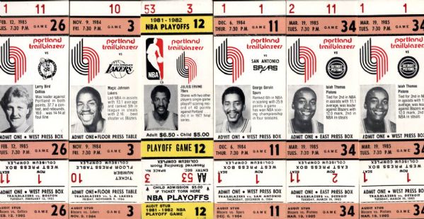 1984-85 Portland Trailblazers Full Ticket - Lot of 35