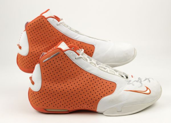 2003 Joe Johnson Phoenix Suns Game Worn Dual Signed Nike Shoes (MEARS Auction LOA)