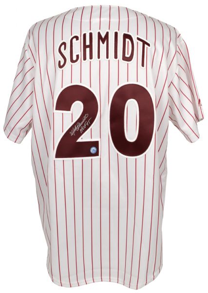 2000s Mike Schmidt Philadelphia Phillies Signed Authentic Jersey (Schwartz Sports Hologram & Card) 