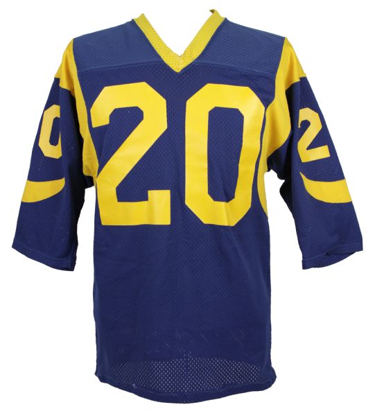 1980s Johnnie Johnson Los Angeles Rams Game Worn Signed Jersey Heavy Use (MEARS Auction LOA)