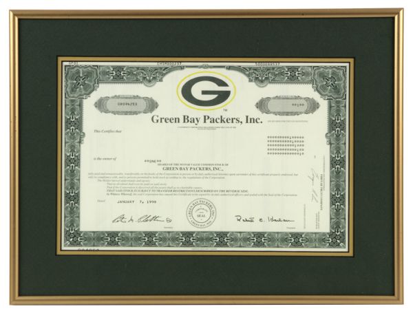 1997-98 Green Bay Packers Stock In Frame 