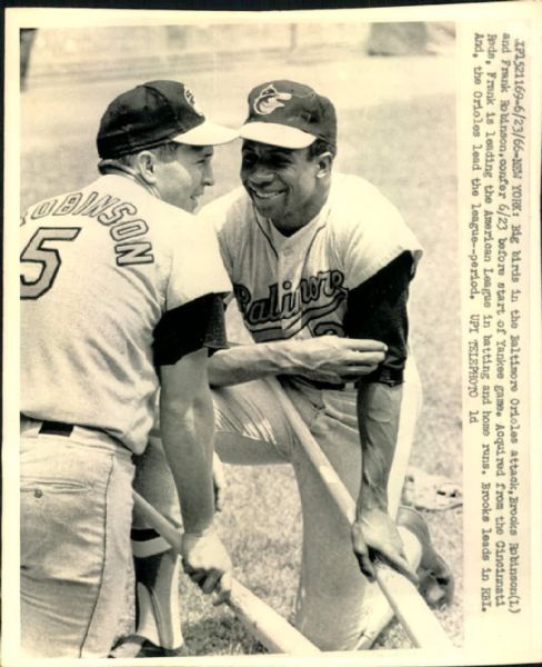 1966 Brooks & Frank Robinson Baltimore Orioles "TSN Collection Archives" Original 6.5" x 8.5" Photo (Sporting News Collection Hologram/MEARS LOA)