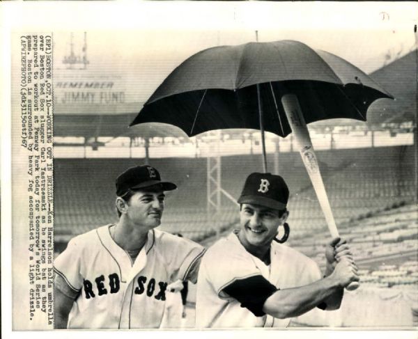 1967 Carl Yasrzemski Ken Harrelson Boston Red Sox "TSN Collection Archives" Original 8" x 10" Photo (Sporting News Collection Hologram/MEARS LOA)