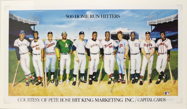 1988 Hank Aaron Milwaukee Braves Signed Ron Lewis Artwork (MEARS Auction LOA)
