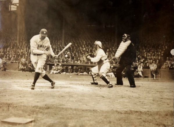 1928 Babe Ruth New York Yankees 9 1/2" x 7" Original Photo - Taken During Opening Day 1928