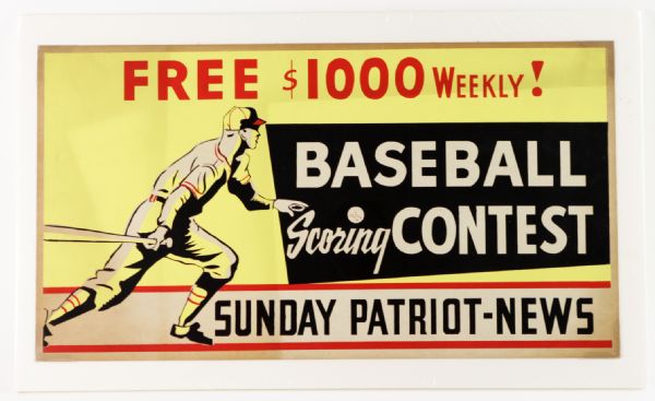 1940s Sunday Patriot News 18 1/4" x 10" Broadside Advertisement 