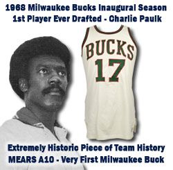 1968 Charlie Paulk Milwaukee Bucks Inaugural Season Game Worn Home Jersey - 1st Ever Draft Pick, First Ever Milwaukee Buck (MEARS A10)