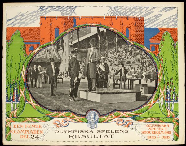 1912 Stockholm Olympic Program - Jim Thorpe Wins The Gold