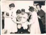 1926 Babe Ruth Signing For Female Fans New York Yankees "Boston Herald Archives" Original 6.5" x 8.5" Photo (Boston Herald Hologram/MEARS LOA)