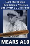 1924 Max Bishop Rookie H&B Louisville Slugger Professional Model Game Used Bat - Side Written 6-3-24 (MEARS A10)