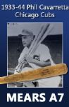1934-44 Phil Cavarretta Chicago Cubs Autographed H&B Louisville Slugger Professional Model Game Bat (MEARS A7)