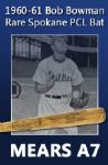 1960-61 Bob Bowman Spokane PCL H&B Louisville Slugger Professional Model Game Bat (MEARS A7)