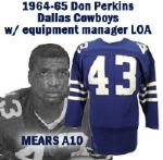 1964-65  Don Perkins Dallas Cowboys Game Worn Cold Weather Durene Jersey w/ Repairs Originated From Team Employee - (MEARS A10) 