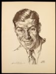 1936 Joe DiMaggio New York Yankees 12" x 18" Howard Brodec Chronicle Publishing Print - Ex DiMaggio Estate 