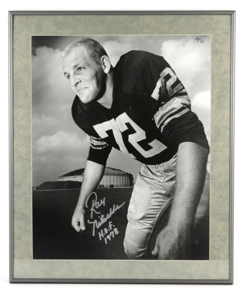 1958 Ray Nitschke Green Bay Packers Signed 20" x 24" Photo Display Wearing #72 21/72 "H.o.f 1978"- JSA 