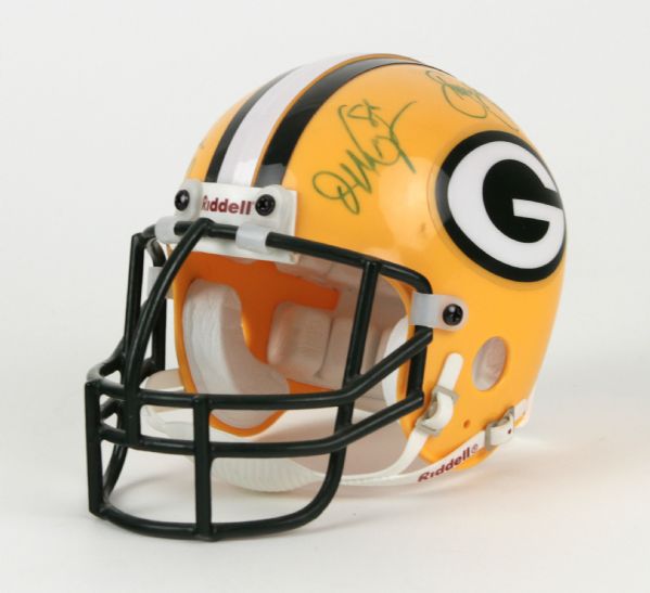 1990s Reggie White Antonio Freeman Darren Sharper Derrick Mayes & Dorsey Levens Green Bay Packers Signed Mini-Helmet - JSA 
