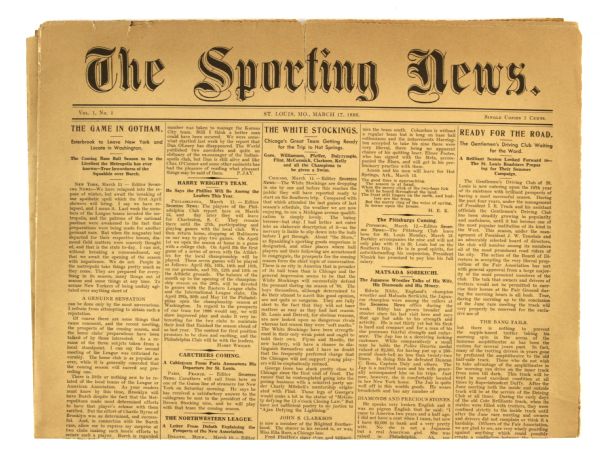 1886 The Sporting News First Issue - Reproduction