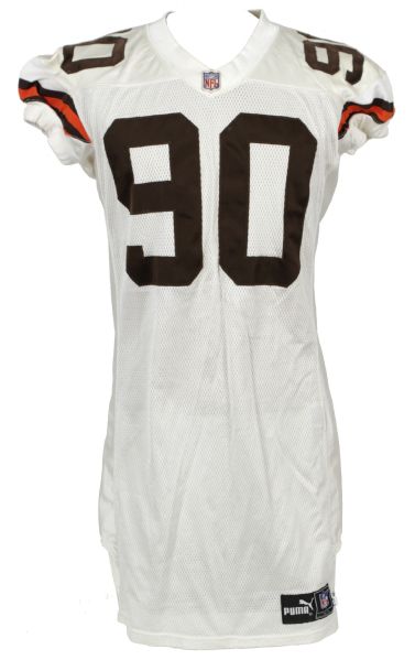 2000 Keith McKenzie Cleveland Browns Game Worn Jersey w/2 Repairs  - MEARS LOA 