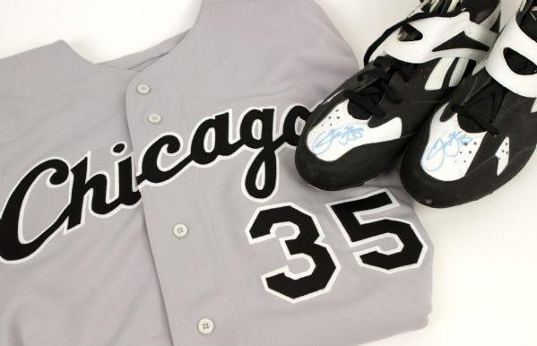1995 Frank Thomas Chicago White Sox Game Worn Jersey & Game Issued Signed Shoes - MEARS LOA & JSA