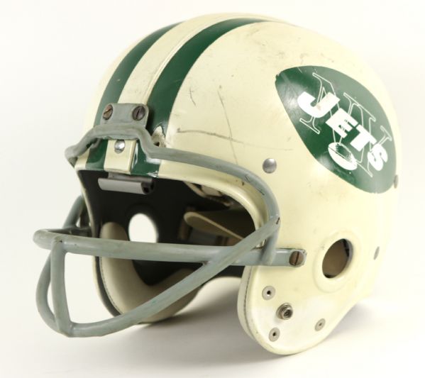 1965 circa New York Jets Dan Ficca Game Worn AFL Suspension Helmet - MEARS LOA 