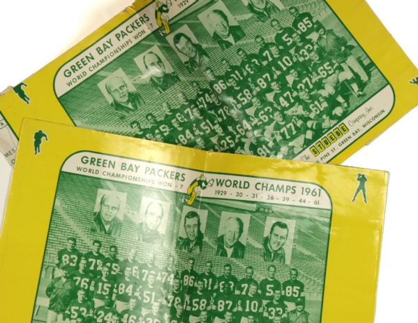 1962 Rare Green Bay Packers Book Cover - Lot of 2 Celebrating 1961 Championship 