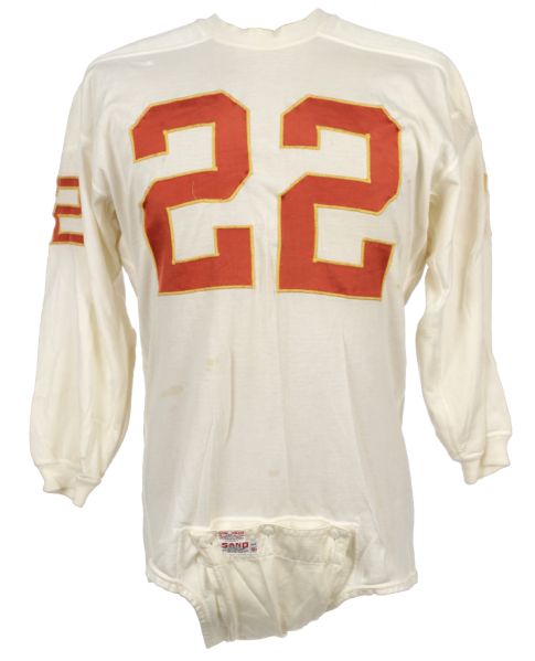 1960s early Willie Mitchell Kansas City Chiefs Game Worn Durene  Jersey w/6 Repairs - MEARS LOA 