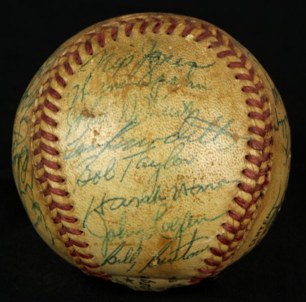 1957 Milwaukee Braves Team-Signed ONL (Giles) Baseball w/30 Sigs. Incl. Hank Aaron Spahn Hazle - JSA