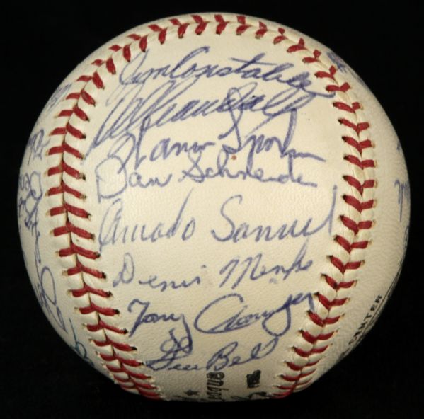 1963 Milwaukee Braves Team Signed ONL (Giles) Baseball Snow White With 26 Gorgeous Signatures Tommie Aaron Mathews - JSA 