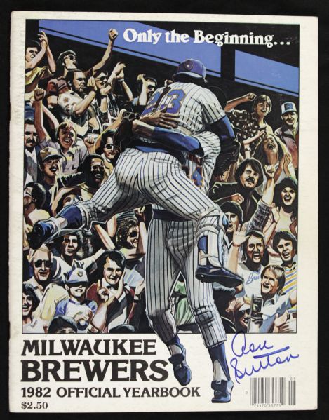 1982 Milwaukee Brewers Multi-Signed Yearbook w/12 Sigs. Incl. Bud Selig Pete Vuckovich Paul Molitor - JSA 