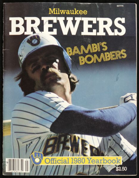 1980 Milwaukee Brewers Signed Team Yearbook w/25 Sigs. Incl. Harvey Kuenn Robin Yount Paul Molitor - JSA 