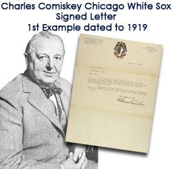 1919 Charles Comiskey Chicago White Sox Signed Letter on Team Stationery From Black Sox Scandal Year - JSA 