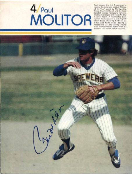 1982-84 Milwaukee Brewers Signed Memorabilia - Paul Molitor Bud Selig Wayne Embry - JSA 
