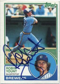 1984 Robin Yount Milwaukee Brewers Signed Topps Card & Full Ticket to 3000th Hit Game - JSA 