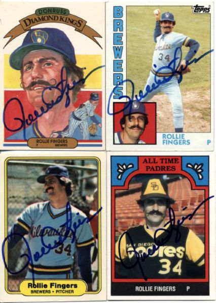 1980s Jim Gantner & Rollie Fingers Milwaukee Brewers Signed Card - Lot 7 - JSA