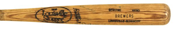 1986-89 Milwaukee Brewers Louisville Slugger Professional Model Game Used Bat Autographed by Greg Vaughn (MEARS LOA)
