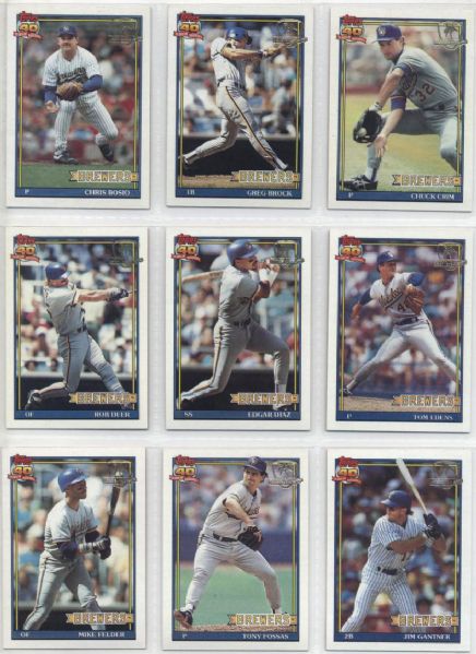 1991 Milwaukee Brewers Topps Operation Desert Shield Card - Lot of 27 w/Molitor 