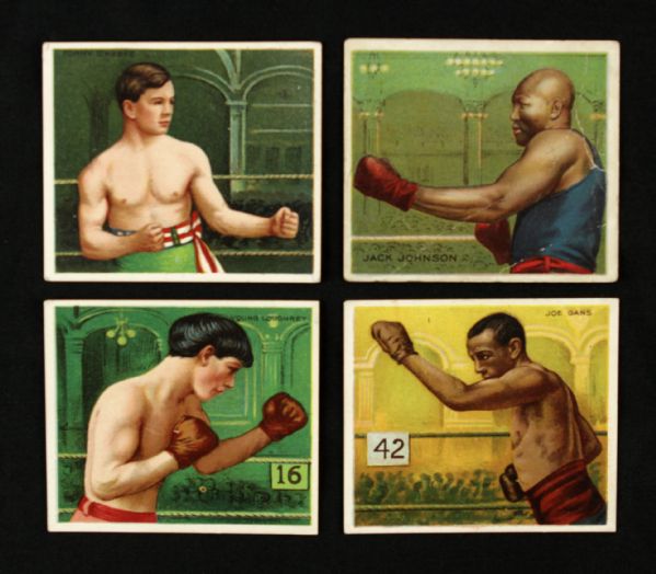1910-11 Mecca Cigarettes Boxing Card - Lot of 21 w/ Jack Johnson 