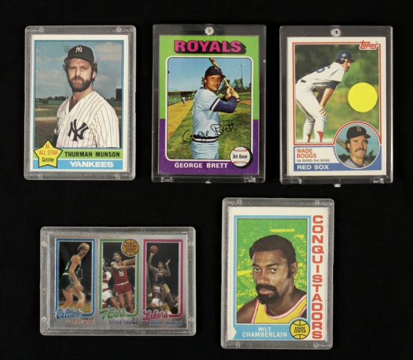 1970s-90s Baseball Football & Basketball Card Collection of 70  w/1970s Cards George Brett 