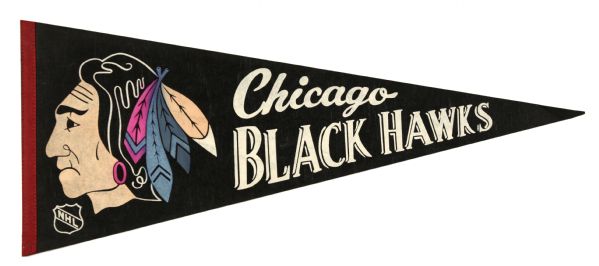 1970s Chicago Blackhawks Full Size Pennant 