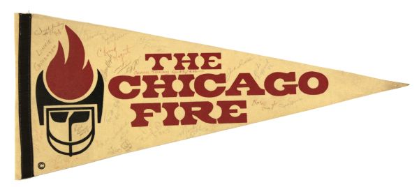 1973-74 The Chicago Fire Team Signed Full Size Pennant 