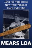1961-63 Yogi Berra New York Yankees Adirondack Professional Model Team Index Bat (MEARS LOA)