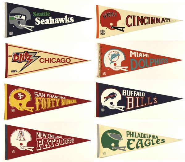 1960s-70s NFL Football Pennant Collection - Lot of 20